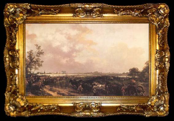 framed  Philip James de Loutherbourg Warley Camp:The Rview (mk25), ta009-2